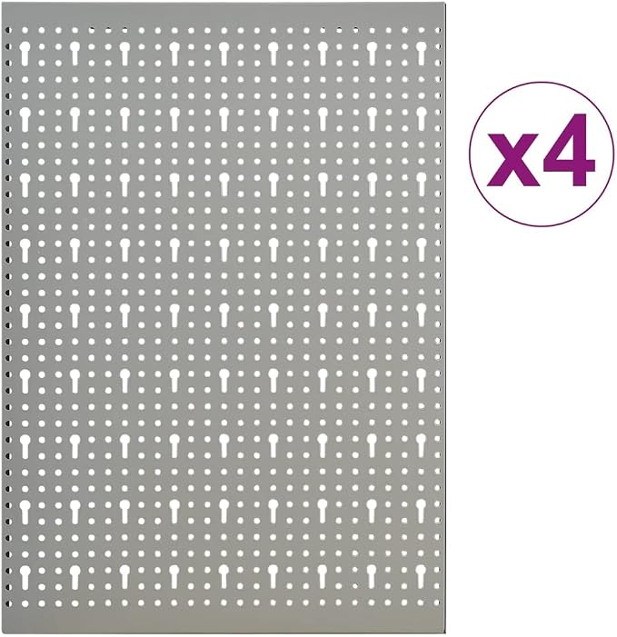 Wall-Mounted Peg Boards 4 pcs 15.7"x22.8" Steel 145350 - Image 3