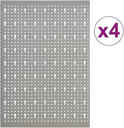 Wall-Mounted Peg Boards 4 pcs 15.7"x22.8" Steel 145350 - Image 3