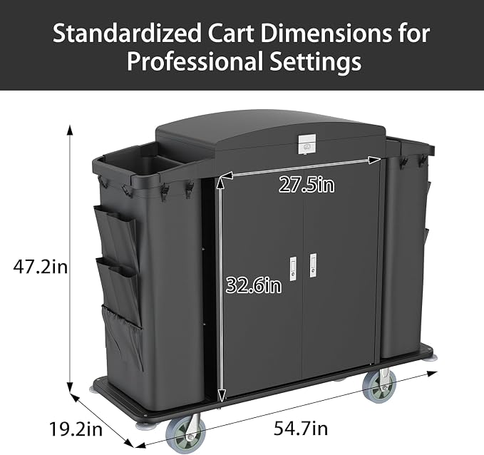 Heavy Duty Metal Housekeeping Janitorial Cart - Image 2