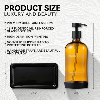 Glass Kitchen Soap Dispenser Set - Image 2