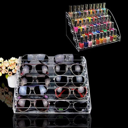 5 Tiers Acrylic Clear Plastic Nail Polishes Organizer Lipstick Holder Display - Image 4