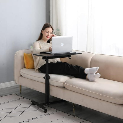 Bed Desk Adjustable Overbed Bedside Table Rolling Laptop Tray Desk Cart Height - Image 3