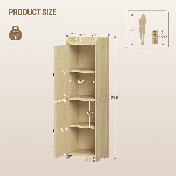 Hzuaneri Bathroom Storage Cabinet, Small Corner Floor Cabinet - Image 2