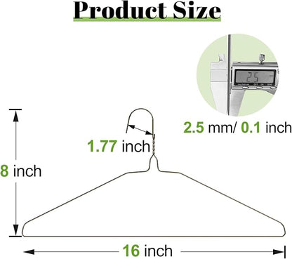 Wire Metal Clothes Hangers Bulk 100 Pack, 16 Inch 12 Gauge Standard Size - Image 2
