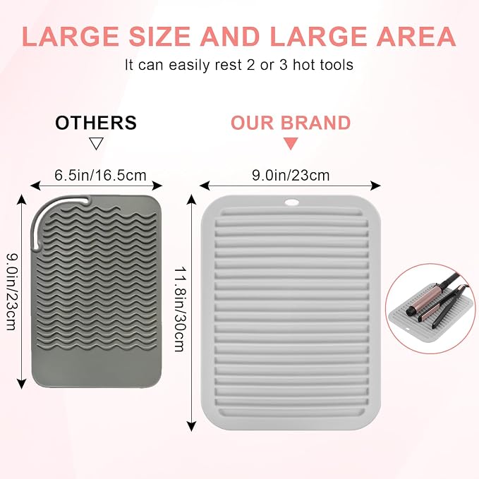 Large Silicone Heat Resistant Mat, Professional Hot Hair Tools Mat - Image 3