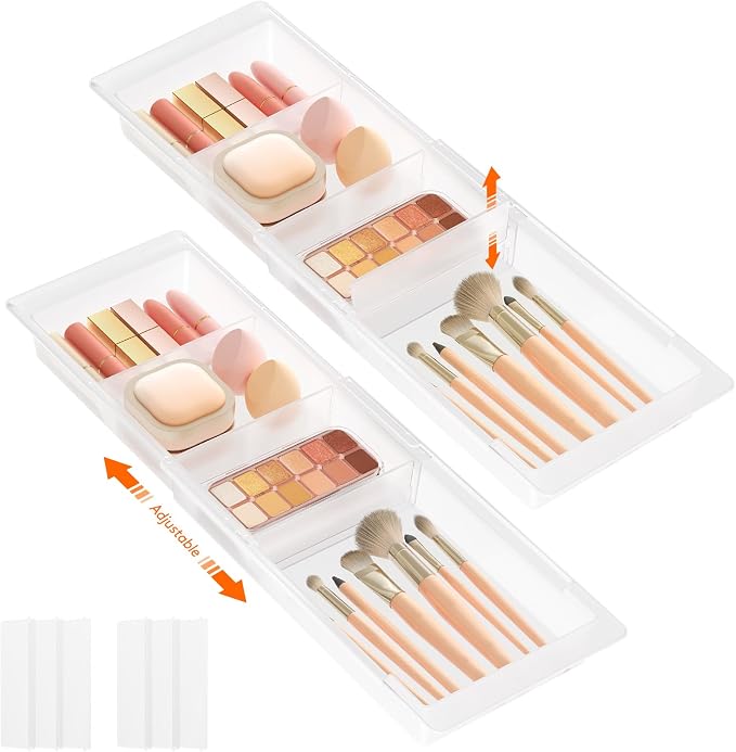 Lifewit 2 Pack Sliding Makeup Drawer Organizer Trays by Lifewit
