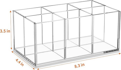 HIIMIEI Clear Makeup Brush Holder Organizer Acrylic 6-Slots Cosmetic Brushes - Image 2