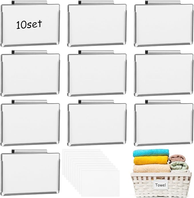 10 Pack Metal Basket Bin Labels Clips, 3.54" x 2.36" Stainless Steel Label by Unknown