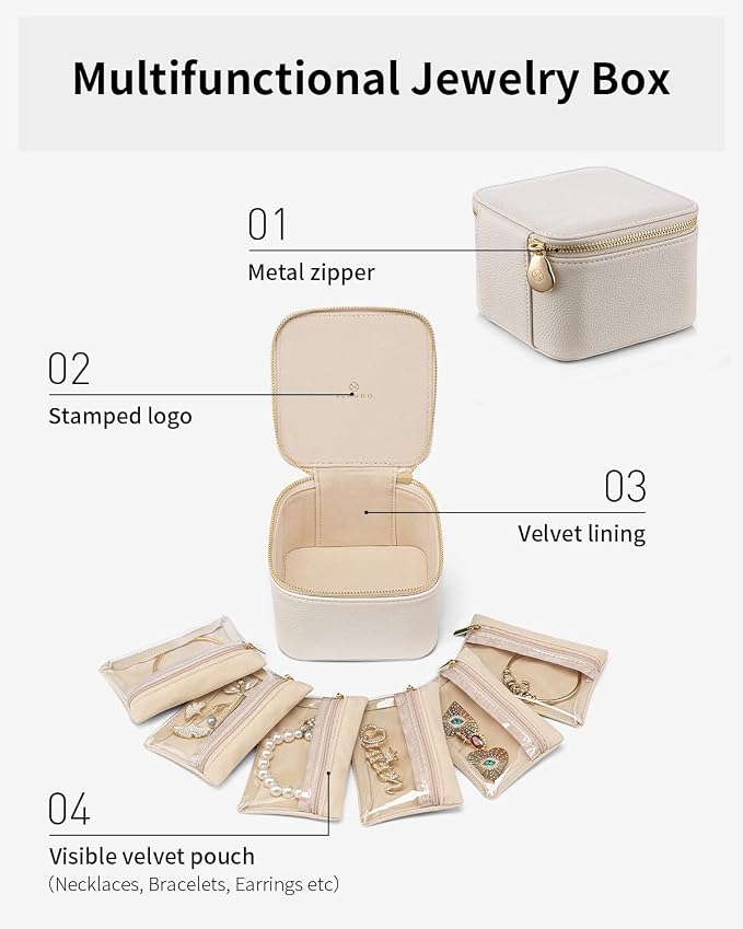 Vlando Small Jewelry Box Organizer, Travel Jewelry Storage - Image 4