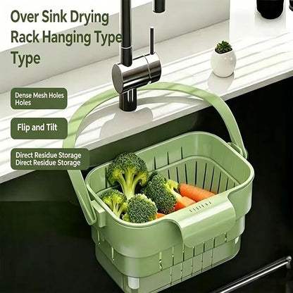 Foldable Hanging Sink Drain Basket, Stretchable Kitchen Colander, No-Drill - Image 4