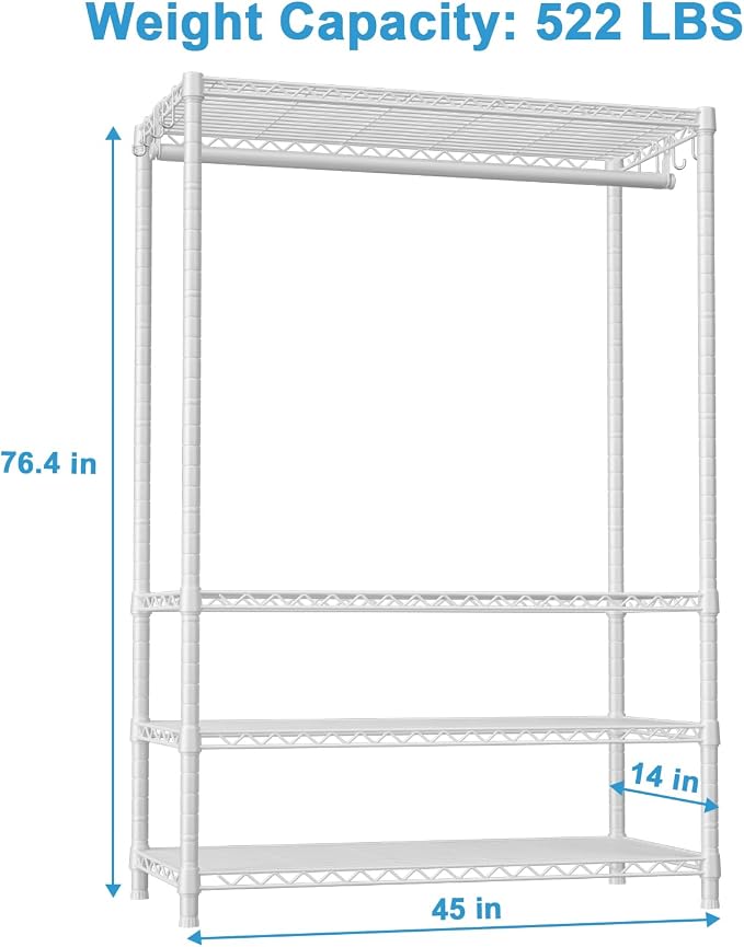 Ulif H4 Plus Garment Rack, 4-Tier Portable Clothes and Clothing Rack - Image 5