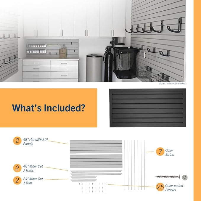 HANDIWALL PVC Slatwall Garage Wall Organizer, 4x2ft Heavy Duty Framed Slatwall - Image 5