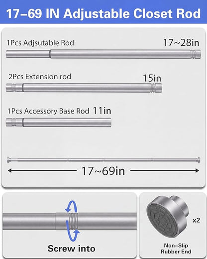 Closet Rod, No Drill Tension Closet Rod - Image 8