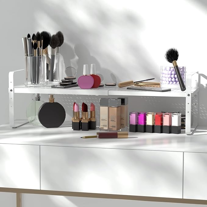 Expandable Kitchen Cabinet Shelf Organizer Rack Heavy Duty Metal Spice Rack - Image 4