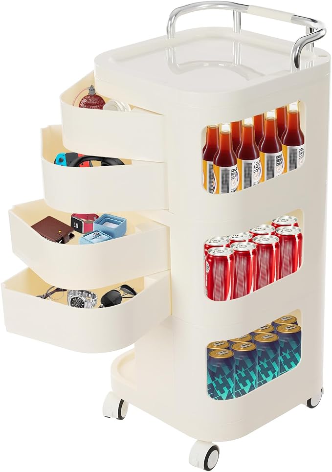 3 Tier Rolling Storage Drawer Cart, 4 Drawers Plastic Rolling Cart - Image 9