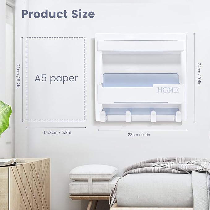 Bedside Shelf Accessories Organizer, Wall Mount Self Stick On, Cute Room Decor - Image 2