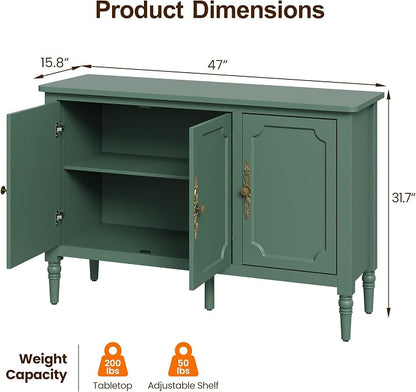 RoyalCraft Buffet Cabinet with 3 Doors, Mid-Century Modern Sideboard with - Image 2