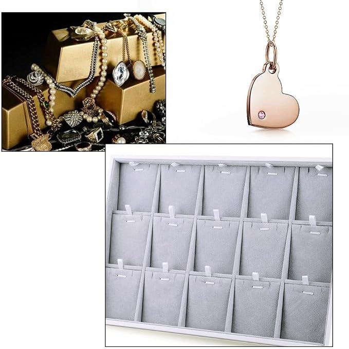 Oirlv Velvet Stackable Jewelry Tray Display Organizer, 15 Grids Insert | - Image 3