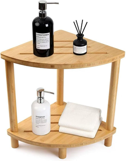 Upgraded Bamboo Corner Shower Stool by Unknown