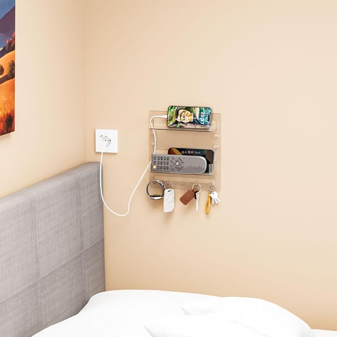 Yieach Bedside Shelf for Dorm Bed, Small Room and Nightstand, Wall Mounted - Image 3
