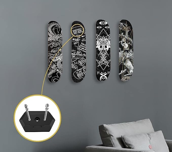 Hikeen Skateboard Wall Mount Skateboard Hanger - Image 3