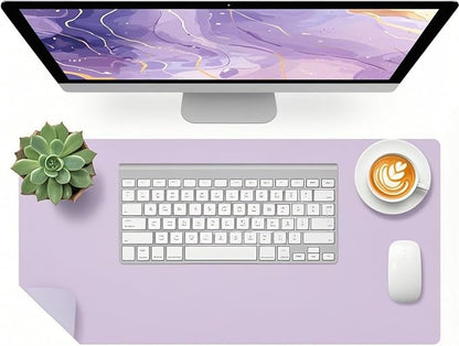 Bloss Purple Desk Mat, Double-Sided Leather Desk Pad, Desk Matt by Bloss