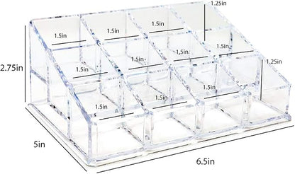 Isaac Jacobs Clear Acrylic 12 Compartment Nail Polish Holder, Organizer - Image 2