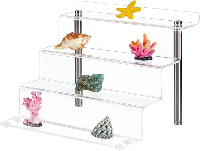 Acrylic Riser Shelf 4 Tier Clear Display Stand - Image 4