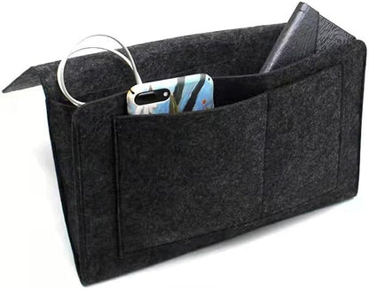 Bringsine 5 Pockets Bedside Caddy, Felt Bed Storage Organizer Hanging Bag Holder - Image 3