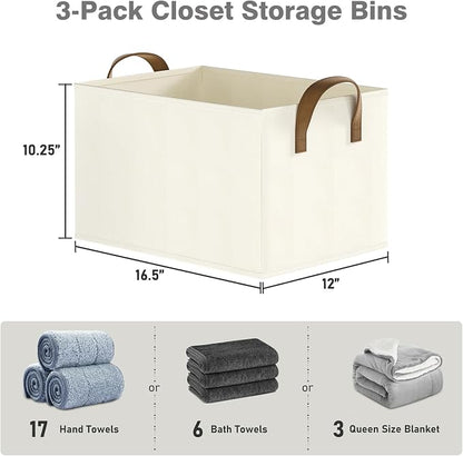 Closet Storage Bins, Fabric Closet Organizers and Storage Basket - Image 7