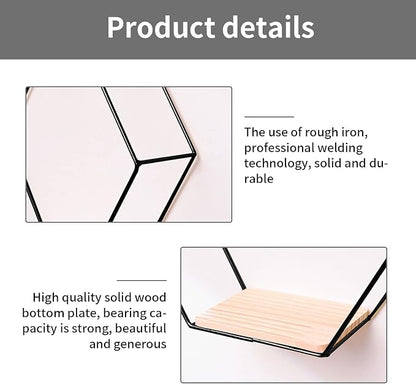 Wall Mounted Hexagonal Floating Shelves Black Set of 3 in Different Sizes - Image 4