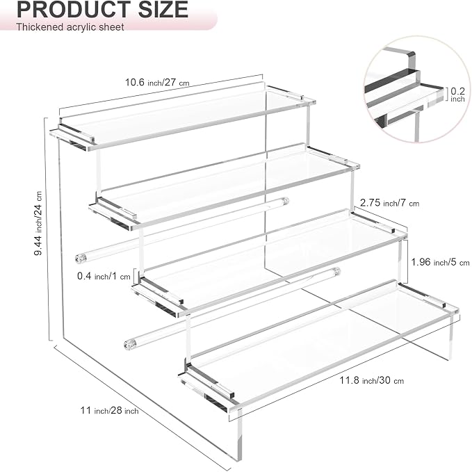 ULENDIS 4 Tier Acrylic Display Stands Organizer - Image 3
