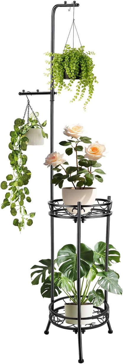 Plant Stand, Adjustable 3 Tier Metal Potted Holder Flower Pot Stand by CCAENI