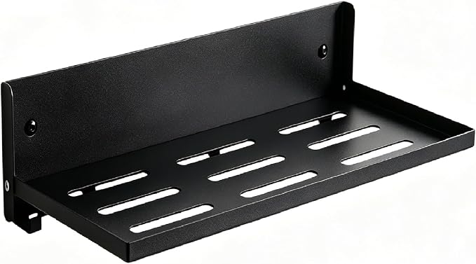 Small Folding Metal Shelf with Hooks, Fold-up Wall Shelf, 6 Hooks, Drop Down by OPSELU