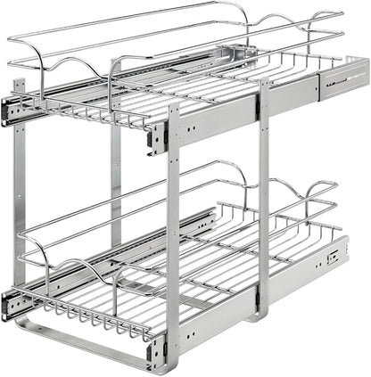 Rev-A-Shelf 2-Tier Kitchen Cabinet Pullout Shelf and Drawer Organizer Slide Out by Rev-A-Shelf
