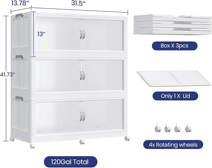 480QT Extra Large Stackable Storage Bins - Image 2