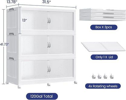 480QT Extra Large Stackable Storage Bins - Image 2