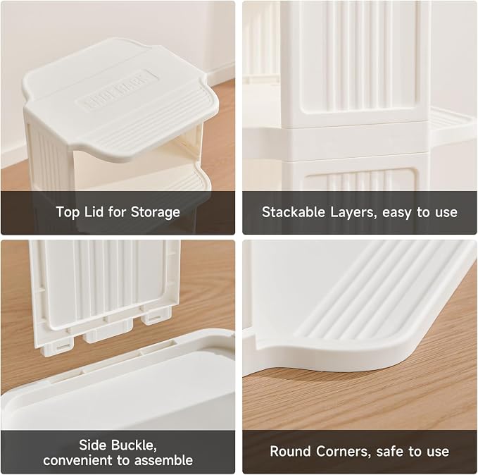UFORU Small Shoe Rack, 5 Tier Plastic Vertical Shoe Rack - Image 6