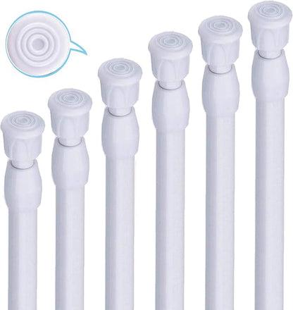 6 Pack Small Tension Rods 15.7 in to 28 Curtain Rods Window Rods in Extendable by HILLHOME