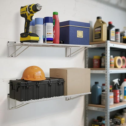 Wall Shelf 24'' x 11'' Garage Wall Mounted Storage Shelves, Heavy Duty Metal - Image 2