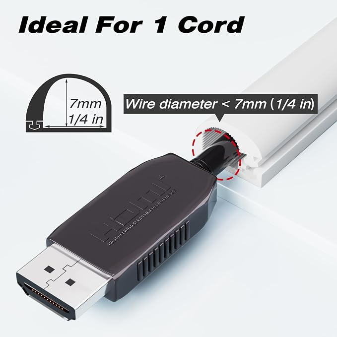 118" Silicone Cord Hider for Wall Mount TV, Self-Adhesive Cable Hider for 1 Cord - Image 2