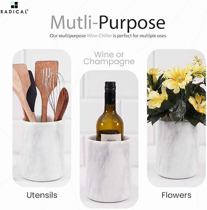 Radicaln Marble Wine Chiller 6.5" Inches White Handmade Insulated Cooler - Image 2