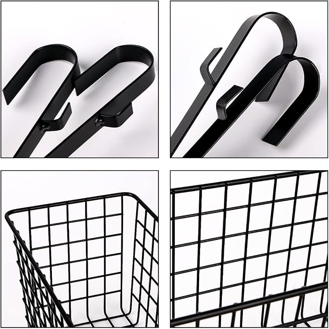 2 Pack Metal Hanging Bedside Basket - Image 3