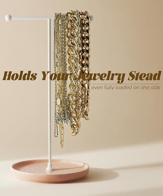 VROOMIUM Necklace Holder Stand - 6in Ceramic Base X 1ft Height - Image 4