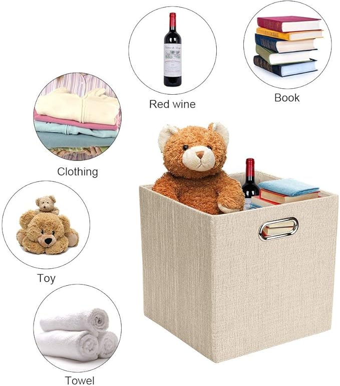 Posprica Collapsible Storage Cubes, 11×11×11 Fabric Storage Bins Containers - Image 4