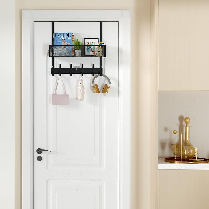 LUCYCAZ Over The Door Hooks Organizer, Back Door Storage - Image 5
