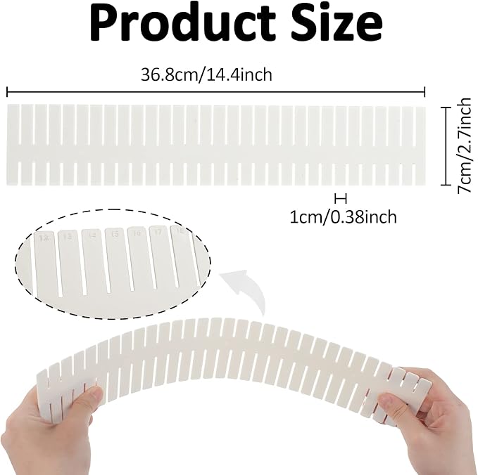 14.5 in White Adjustable Drawer Dividers, TWUTGAYW 8PC DIY Grid Drawer - Image 3