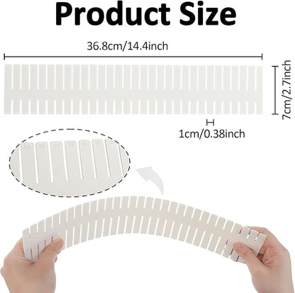 14.5 in White Adjustable Drawer Dividers, TWUTGAYW 8PC DIY Grid Drawer - Image 3
