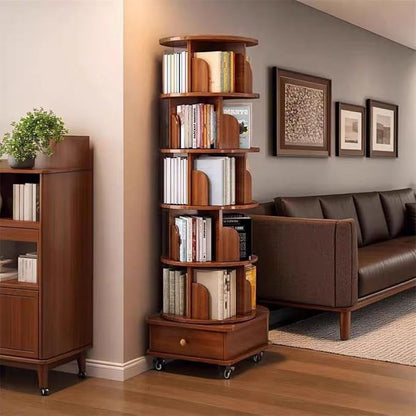 Rotating Bookshelf 5 Tier Bookcase - Image 6