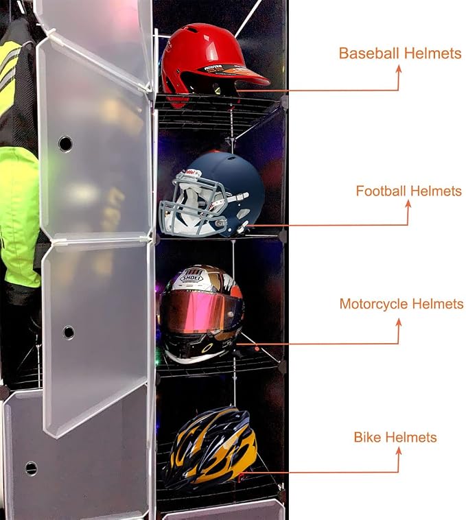 Motorcycle Helmet Storage Rack, Helmet Organize Display Cabinet - Image 4